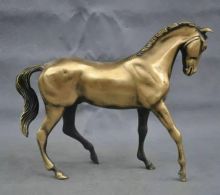 10" Fengshui 100% Bronze statue Art Good luck Horse Decoration sculpture