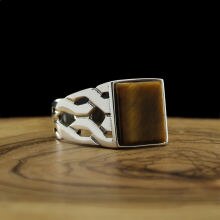 Turkish Style Real 925 Sterling Natural Stone Silver Ring For Men Aqeeq Zircon Onyx Jewelry Fashion Vintage Gift Mens Accessory
