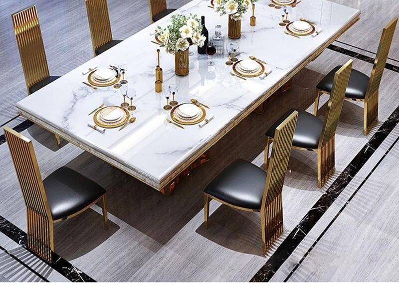 Stainless steel marble Dining Room