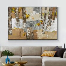 Abstract Brown Trees Painting 100% Hand Painted Oil Painting On Canvas Acrylic Landscape Painting Wall Art For Home Decoration