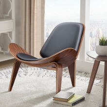 Furgle Replica Black Palisander Lounge Shell Chair Nordic Creative Simple Designer Single Sofa Chair Smile Airplane Chair
